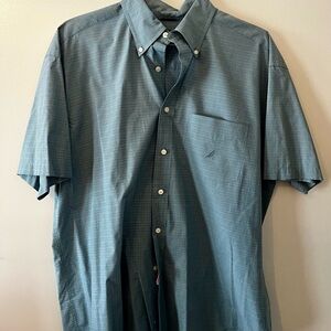 Nautica Blue Check Button Down Shirt